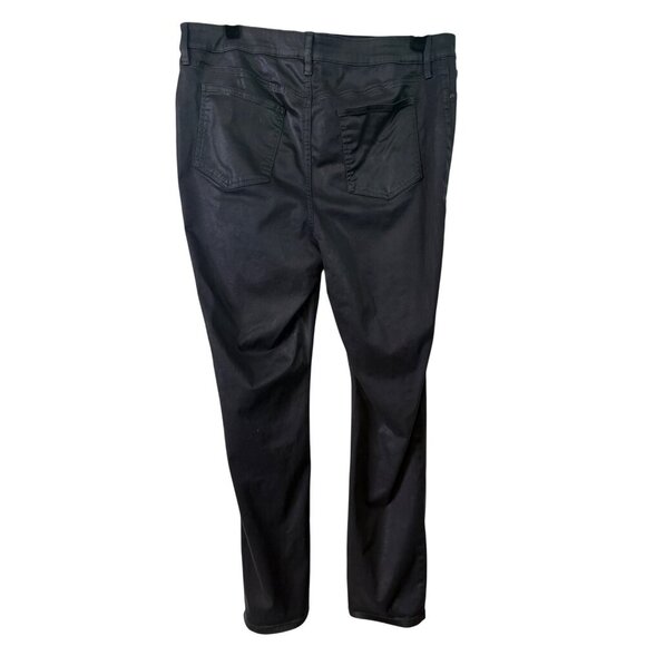 Chicos Women's Shiny Black Stretch Jegging Pants W Front & Back Pockets Size 14 - Picture 7 of 13